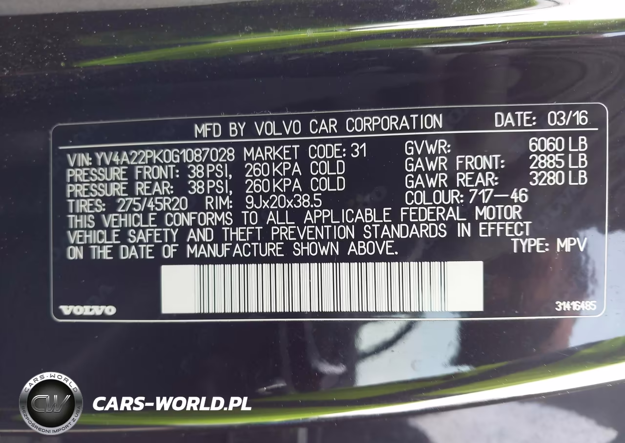 2016 Volvo Xc90 T6 Momentum VIN:YV4A22PK0G1087028 - 9