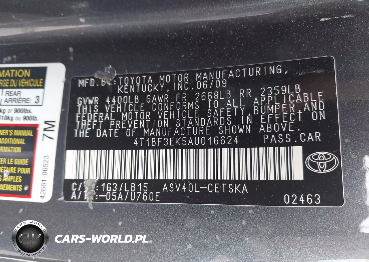 2010 Toyota Camry Se VIN:4T1BF3EK5AU016624 - 9