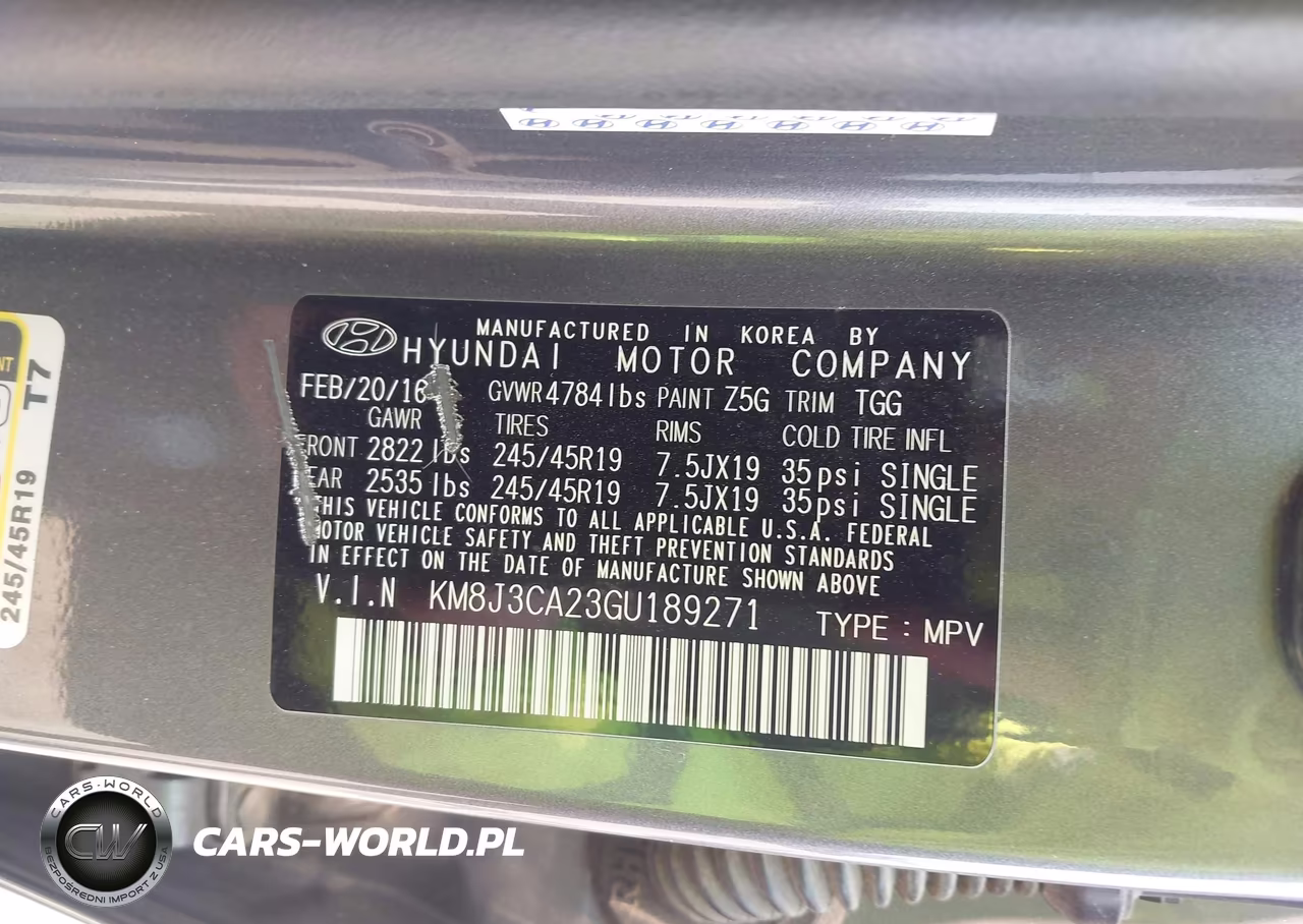 2016 Hyundai Tucson Sport VIN:KM8J3CA23GU189271 - 9