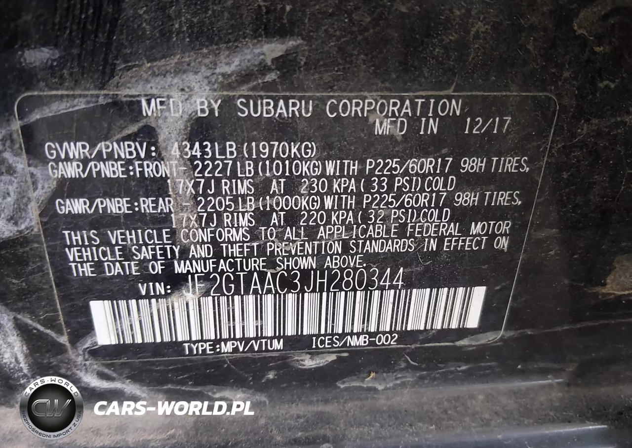 2018 Subaru Crosstrek 2.0I VIN:JF2GTAAC3JH280344 - 9