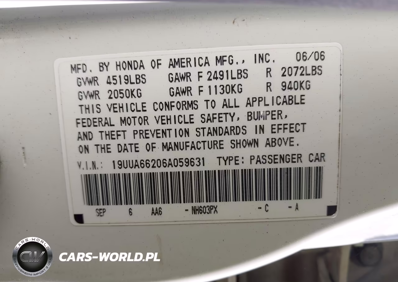 2006 Acura Tl VIN:19UUA66206A059631 - 9