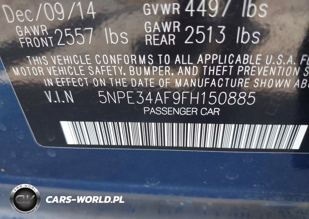 2015 Hyundai Sonata Limited VIN:5NPE34AF9FH150885 - 9