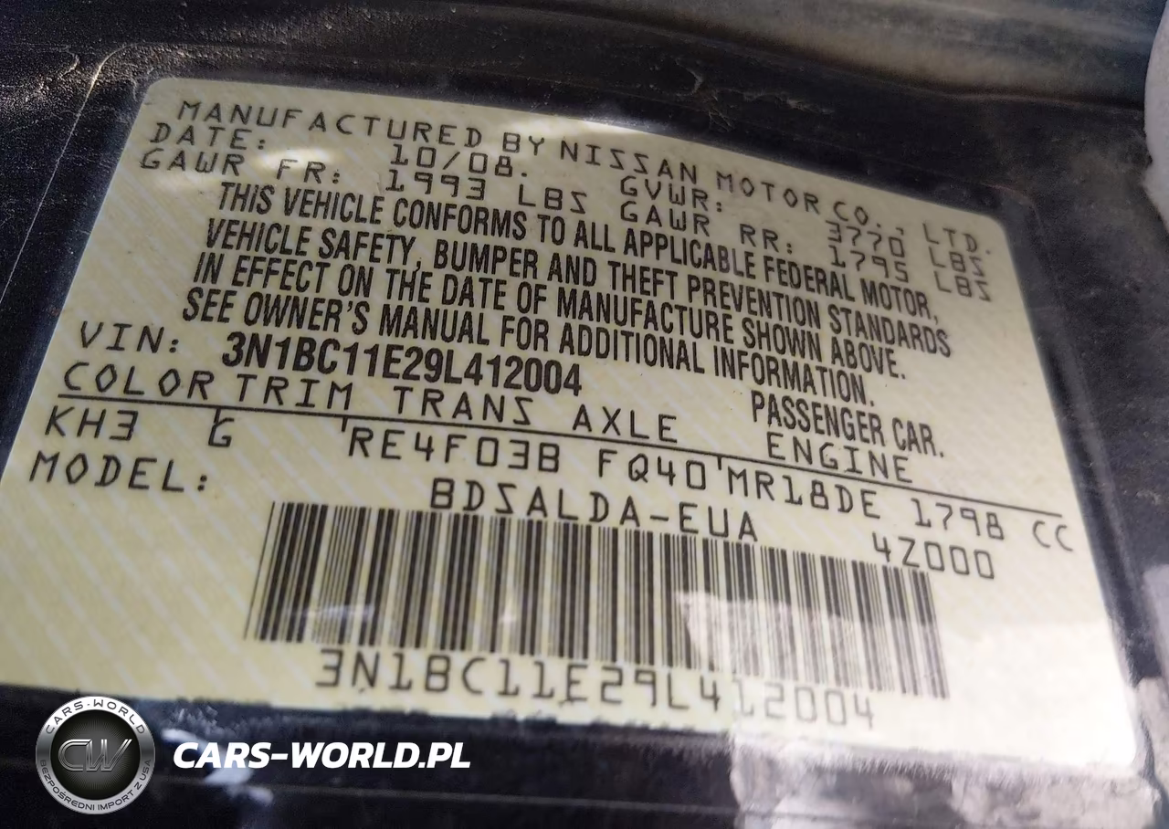 2009 Nissan Versa 1.8S VIN:3N1BC11E29L412004 - 9