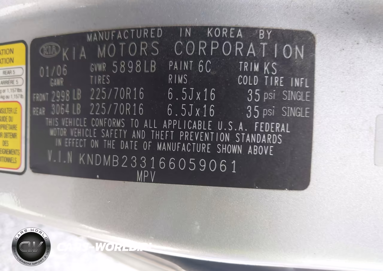 2006 Kia Sedona Ex-Lx VIN:KNDMB233166059061 - 9