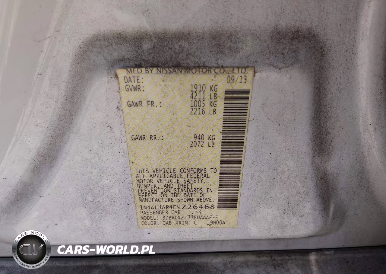 2014 Nissan Altima 2.5 Sl VIN:1N4AL3AP4EN226468 - 9