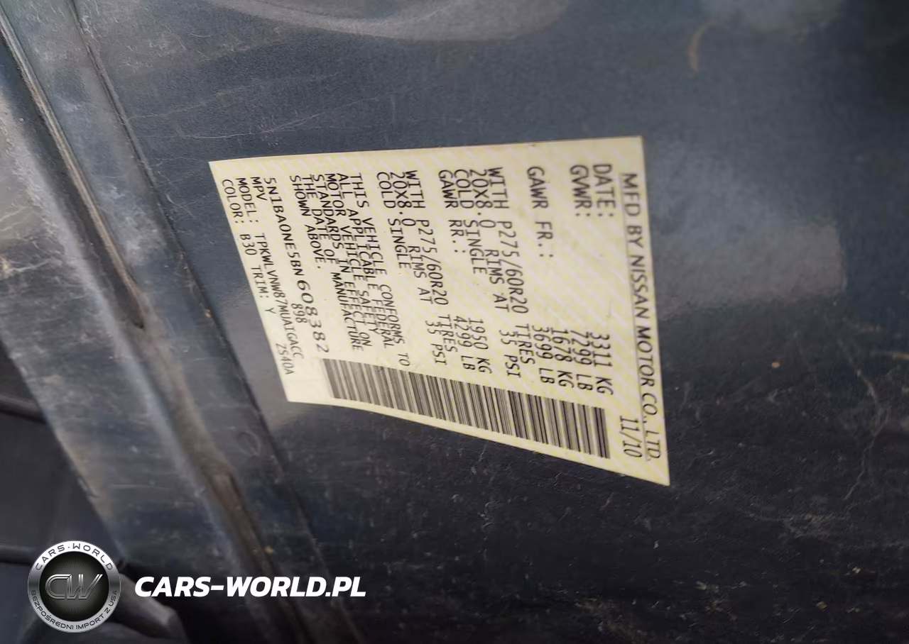 2011 Nissan Armada Platinum VIN:5N1BA0NE5BN608382 - 9