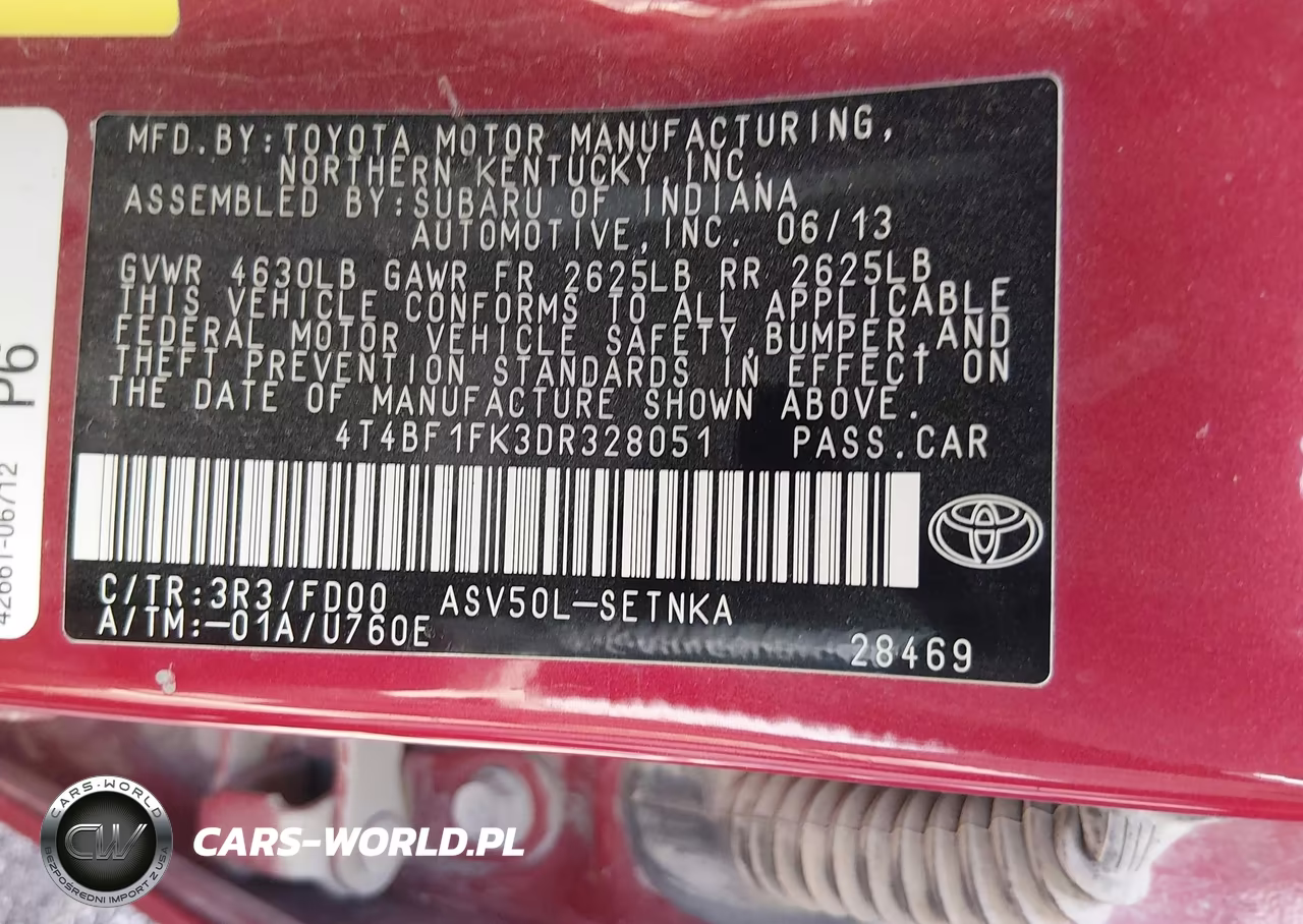 2013 Toyota Camry Le VIN:4T4BF1FK3DR328051 - 9