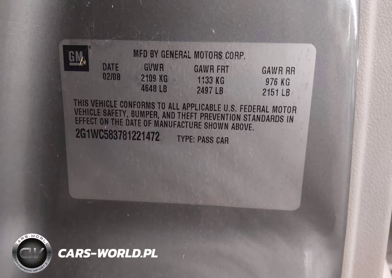 2008 Chevrolet Impala Lt VIN:2G1WC583781221472 - 9
