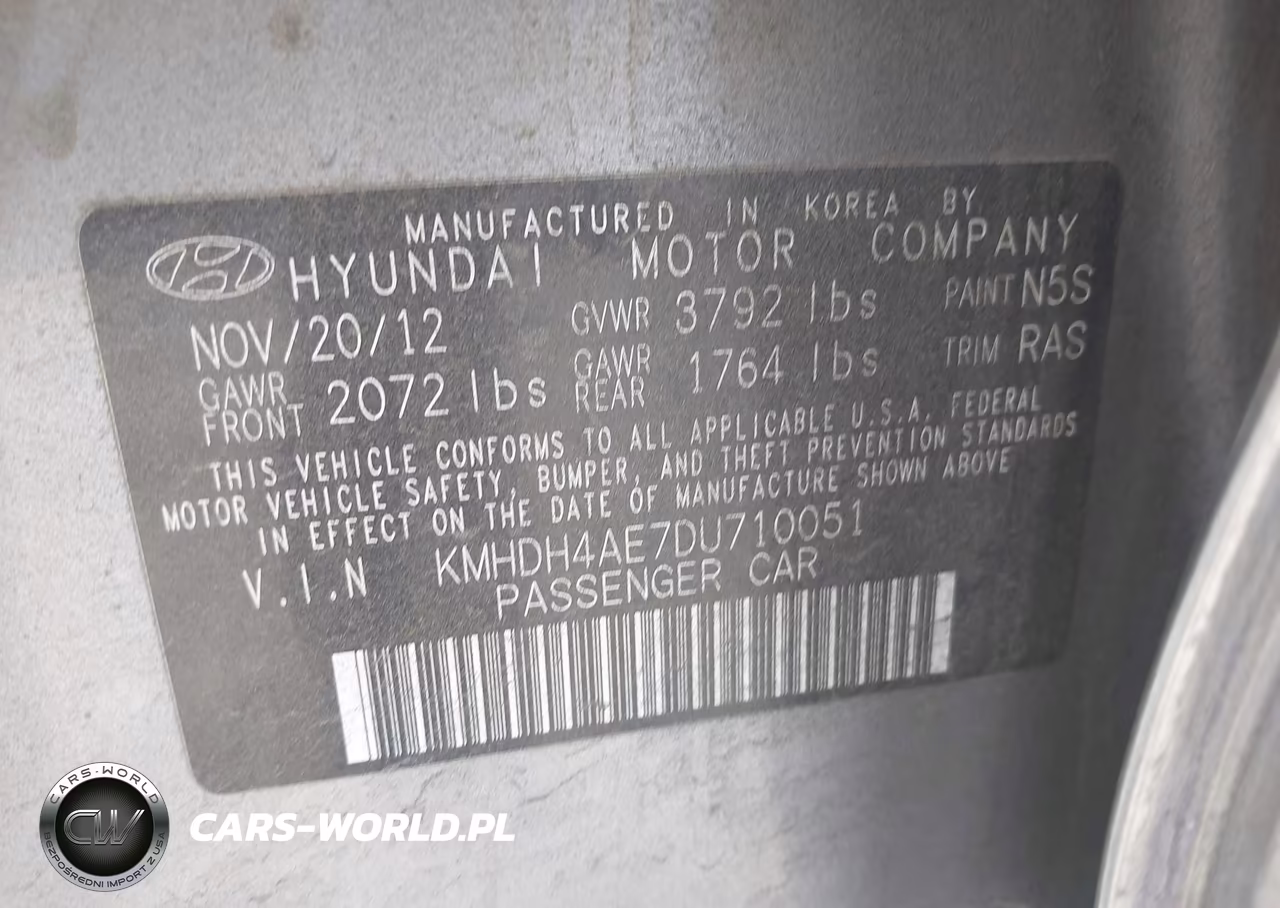 2013 Hyundai Elantra Gls VIN:KMHDH4AE7DU710051 - 9