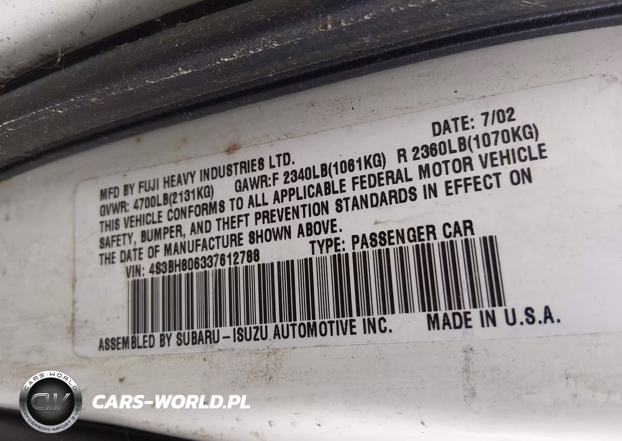 2003 Subaru Outback H6-3.0 L.l. Bean Edition VIN:4S3BH806337612788 - 9