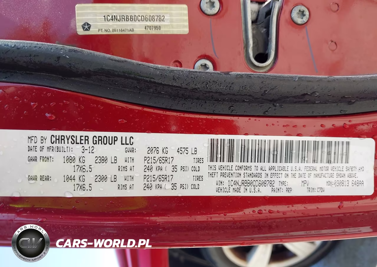 2012 Jeep Patriot Sport VIN:1C4NJRBB0CD608782 - 9
