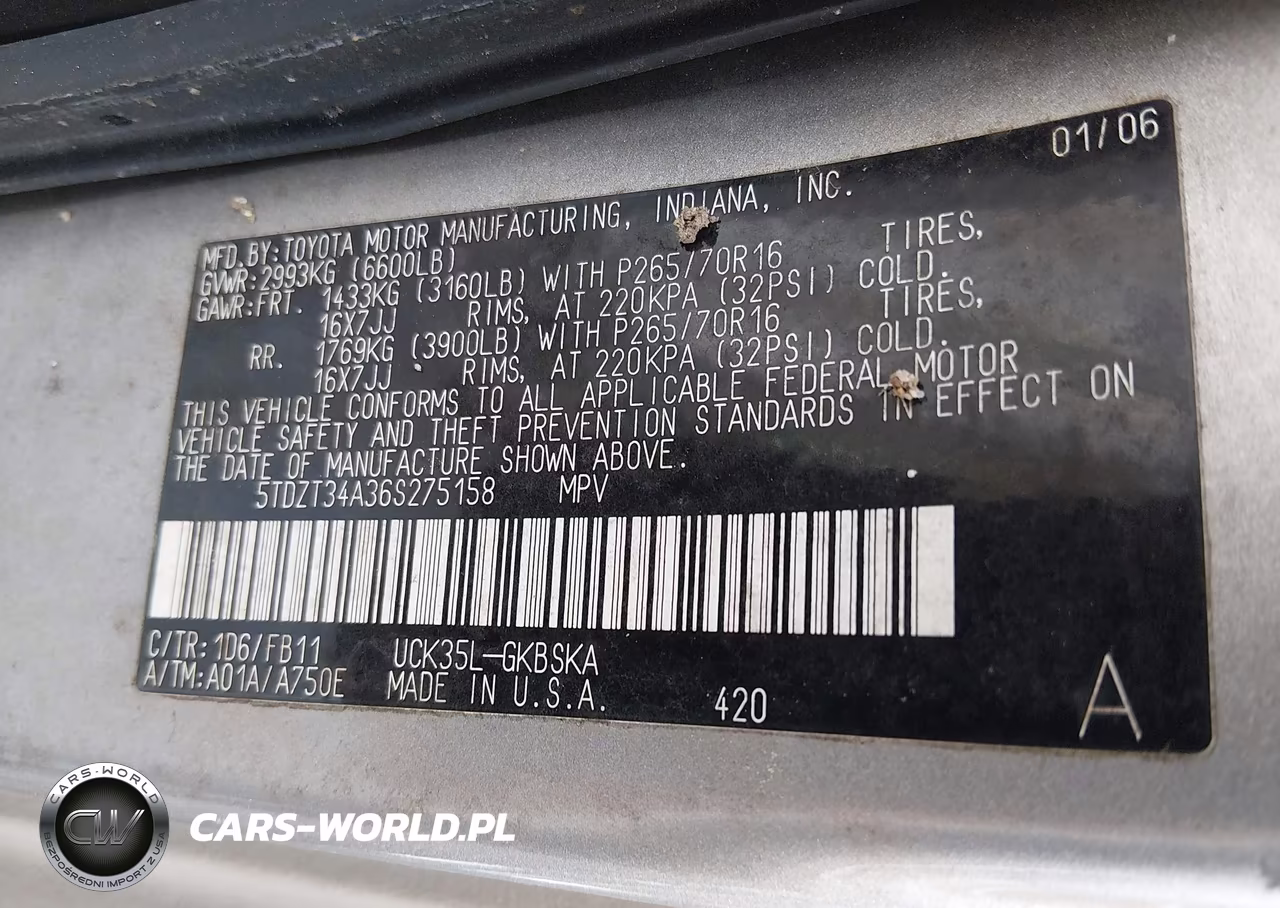 2006 Toyota Sequoia Sr5 V8 VIN:5TDZT34A36S275158 - 9