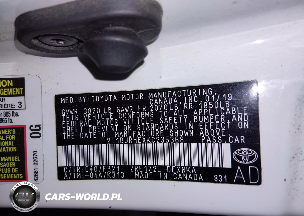 2019 Toyota Corolla Le VIN:2T1BURHEXKC235368 - 9