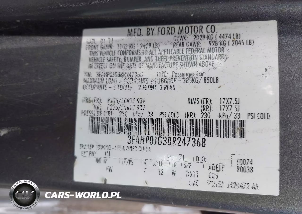 2011 Ford Fusion Sel VIN:3FAHP0JG3BR247368 - 8