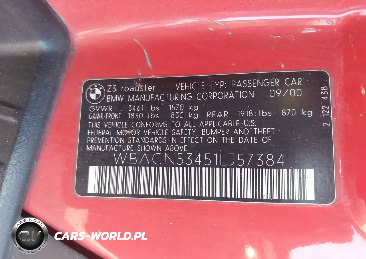 2001 BMW Z3 3.0I VIN:WBACN53451LJ57384 - 9