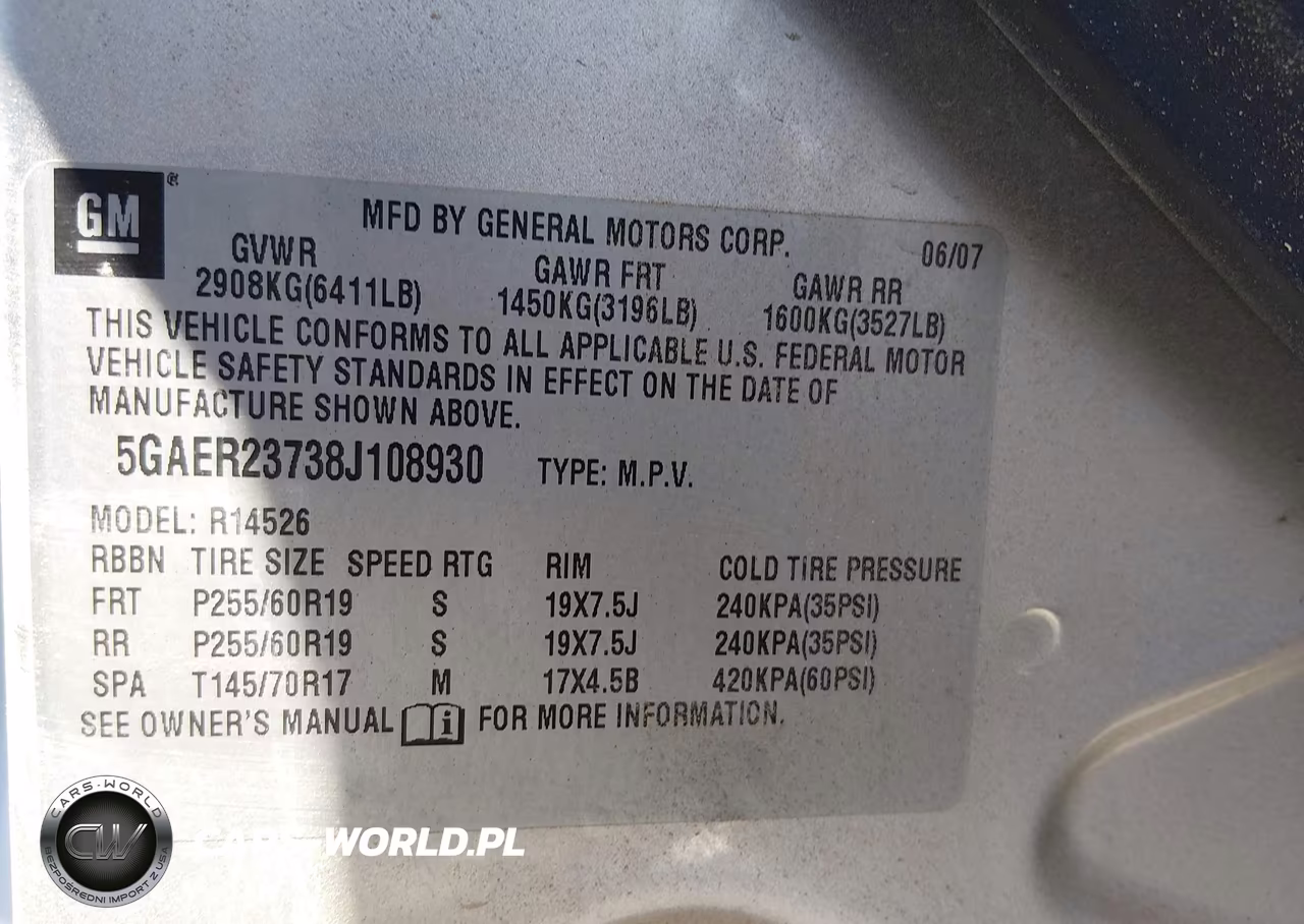 2008 Buick Enclave Cxl VIN:5GAER23738J108930 - 9