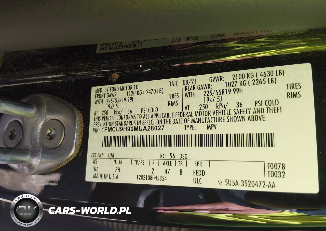2021 Ford Escape Sel VIN:1FMCU9H90MUA28027 - 9
