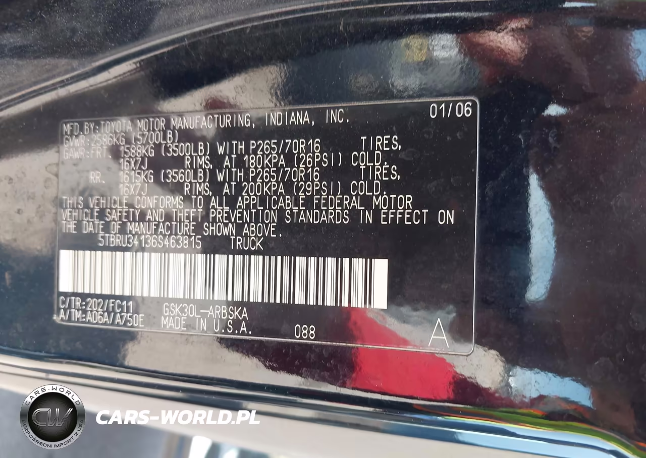 2006 Toyota Tundra Sr5 VIN:5TBRU34136S463815 - 9