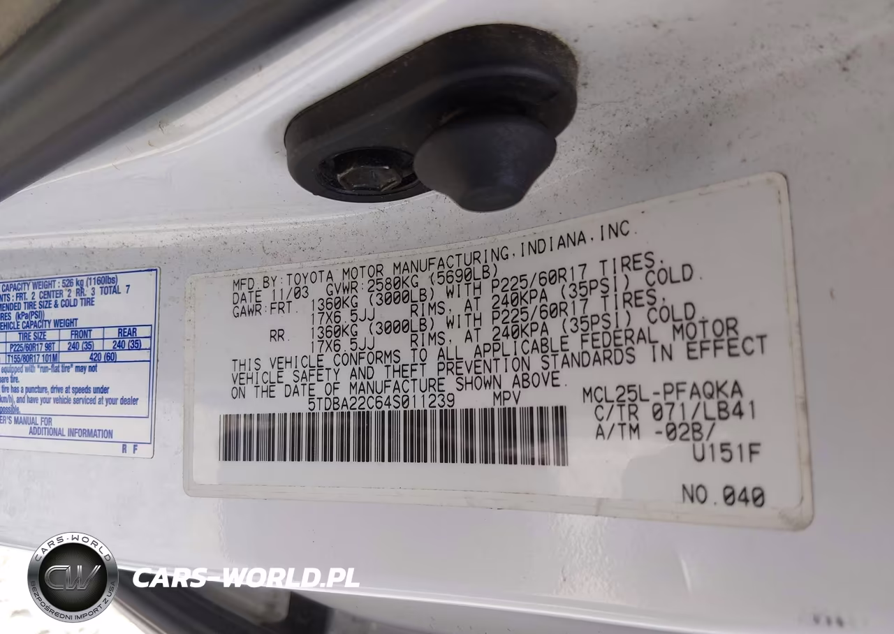 2004 Toyota Sienna Xle Limited VIN:5TDBA22C64S011239 - 9