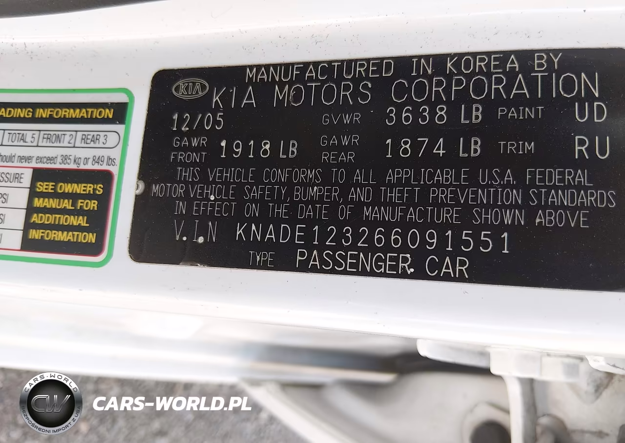 2006 Kia Rio Lx VIN:KNADE123266091551 - 9