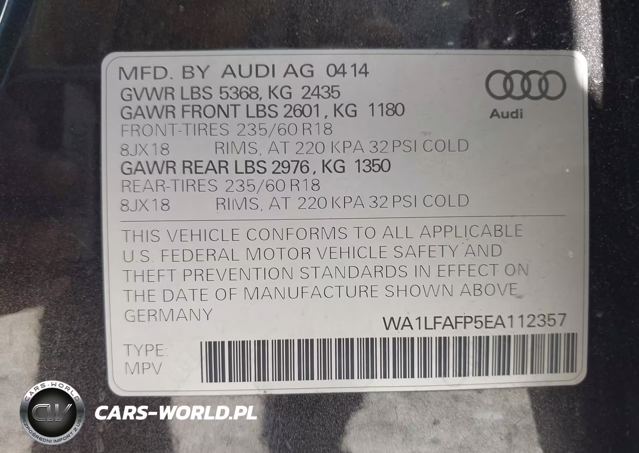 2014 Audi Q5 2.0T Premium VIN:WA1LFAFP5EA112357 - 9