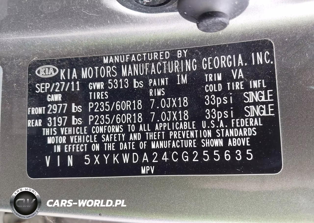 2012 Kia Sorento Sx V6 VIN:5XYKWDA24CG255635 - 9