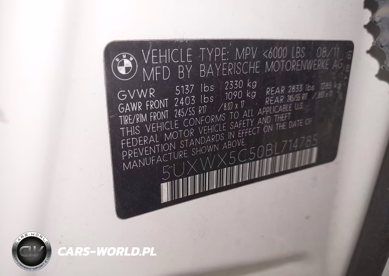 2011 BMW X3 xDrive28I VIN:5UXWX5C50BL714785 - 9