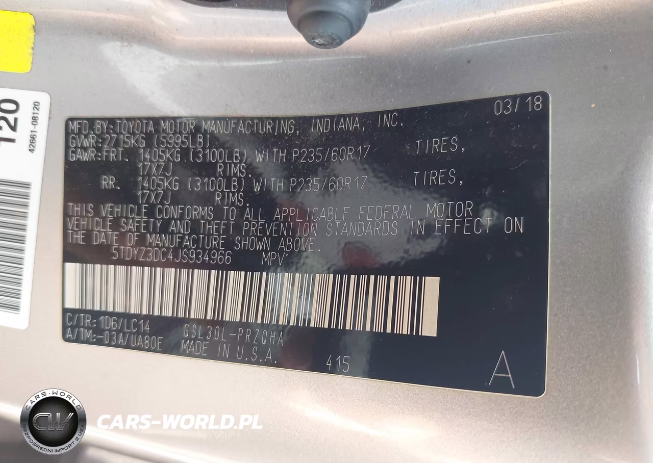 2018 Toyota Sienna Xle 8 Passenger VIN:5TDYZ3DC4JS934966 - 9