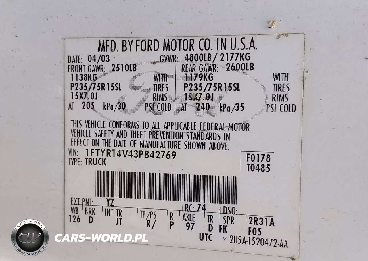 2003 Ford Ranger Edge-Tremor-Xl-Xlt VIN:1FTYR14V43PB42769 - 9