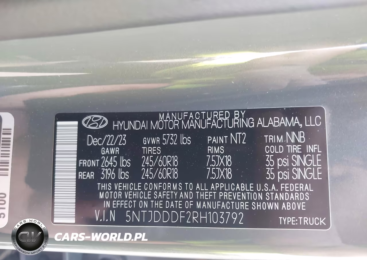 2024 Hyundai Santa Cruz Xrt VIN:5NTJDDDF2RH103792 - 9