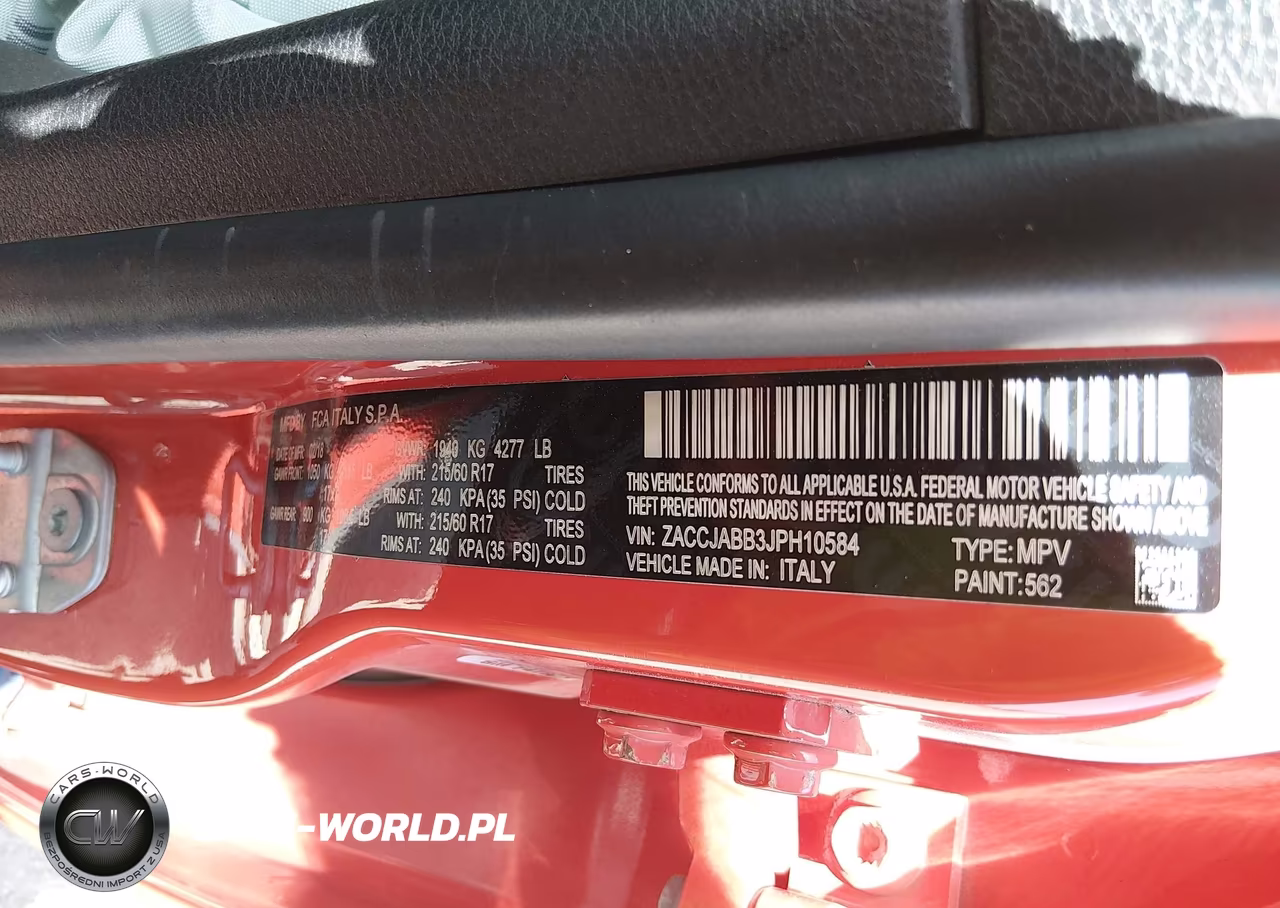 2018 Jeep Renegade Latitude Fwd VIN:ZACCJABB3JPH10584 - 9