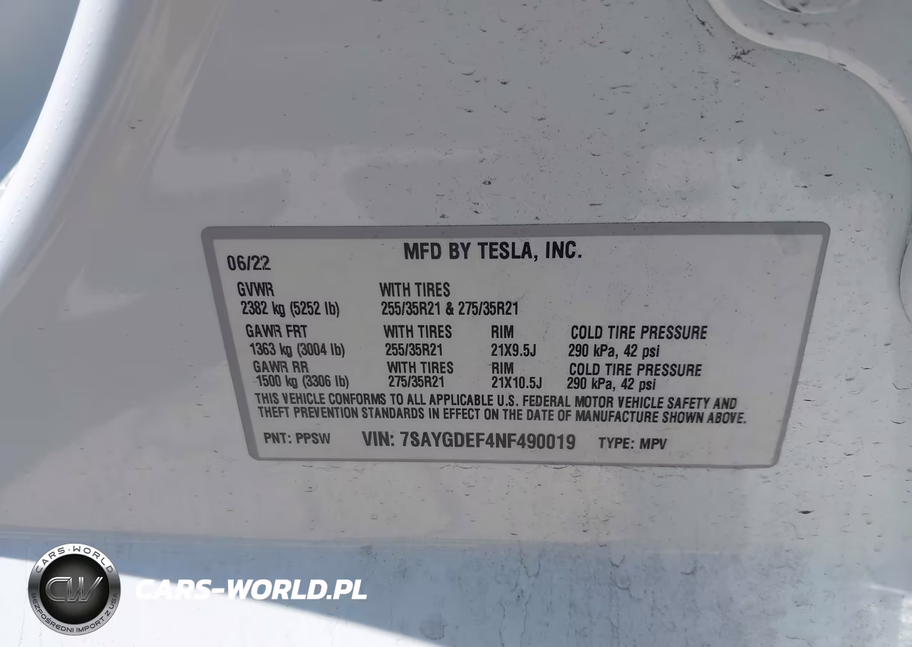 2022 Tesla Model Y Performance Dual Motor All-Wheel Drive VIN:7SAYGDEF4NF490019 - 9