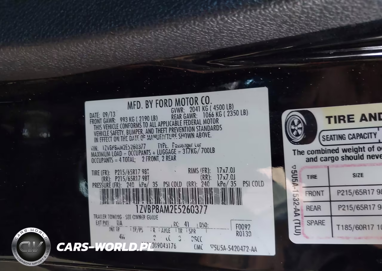 2014 Ford Mustang V6 Premium VIN:1ZVBP8AM2E5260377 - 9