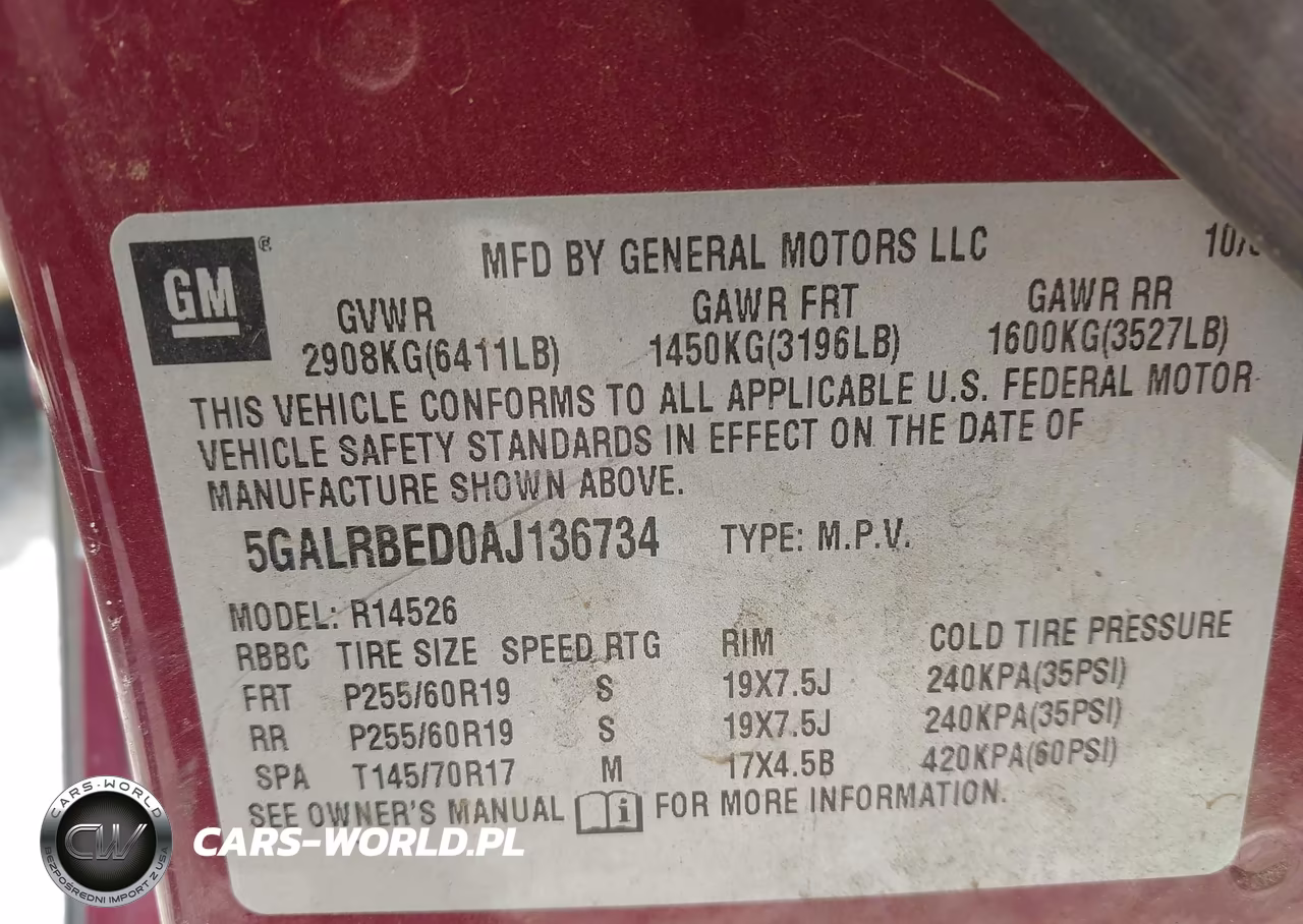 2010 Buick Enclave 1Xl VIN:5GALRBED0AJ136734 - 9
