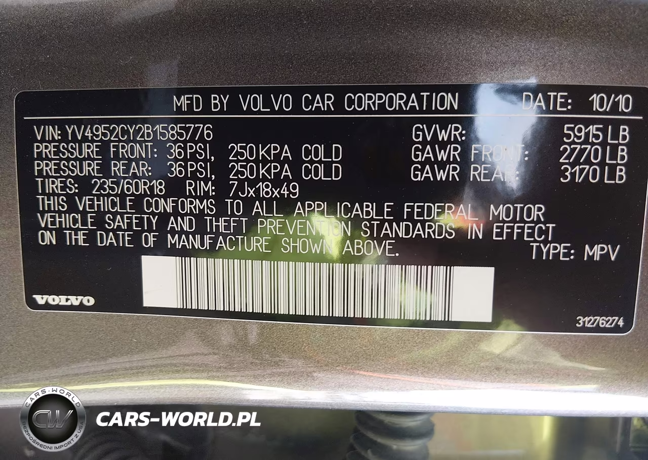 2011 Volvo Xc90 3.2 VIN:YV4952CY2B1585776 - 9