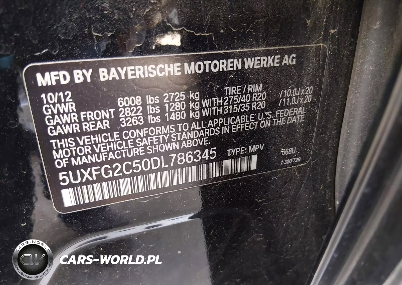 2013 BMW X6 xDrive35I VIN:5UXFG2C50DL786345 - 9