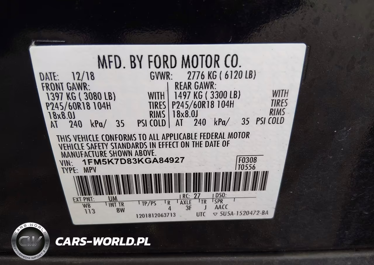 2019 Ford Explorer Xlt VIN:1FM5K7D83KGA84927 - 9