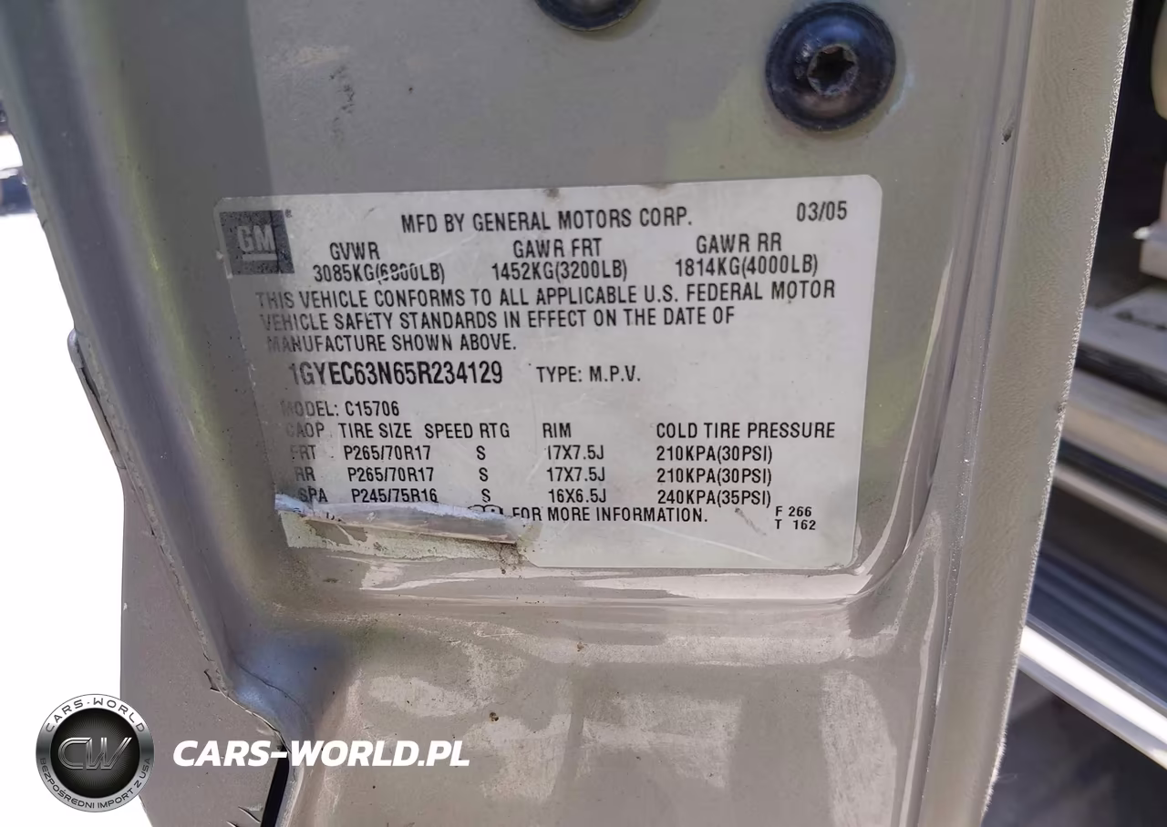 2005 Cadillac Escalade Standard VIN:1GYEC63N65R234129 - 9