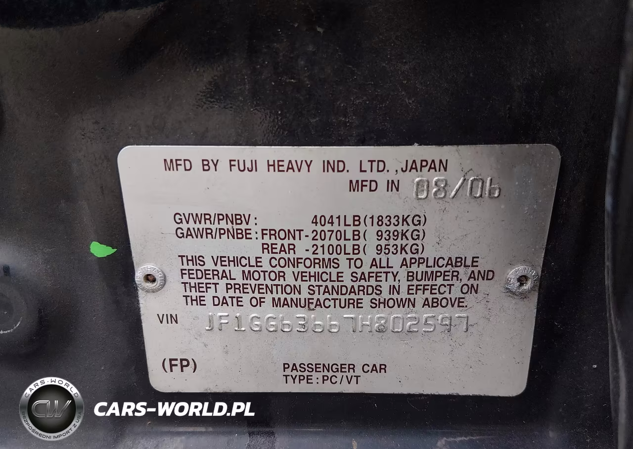 2007 Subaru Impreza Outback Sport VIN:JF1GG63667H802597 - 9