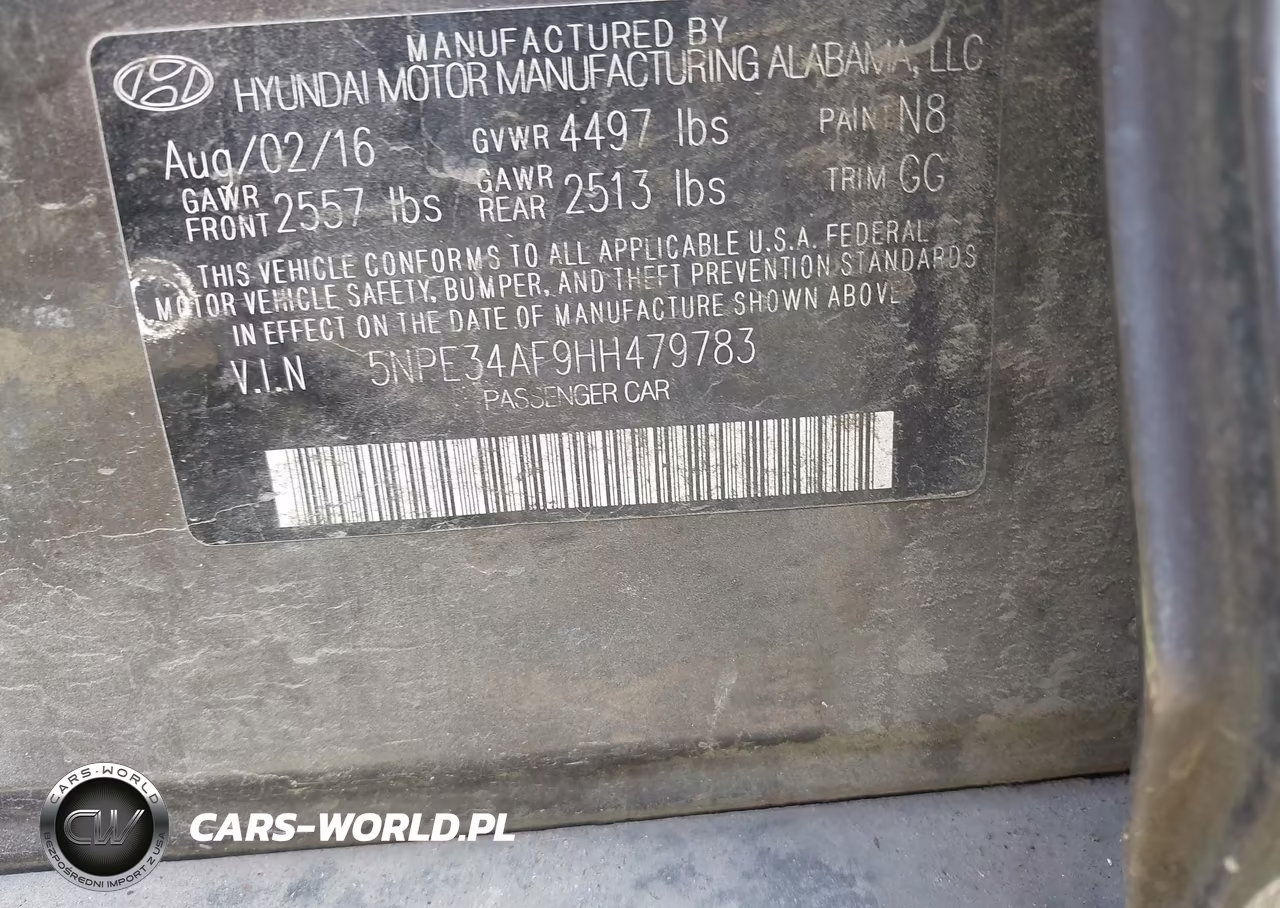 2017 Hyundai Sonata Sport VIN:5NPE34AF9HH479783 - 9