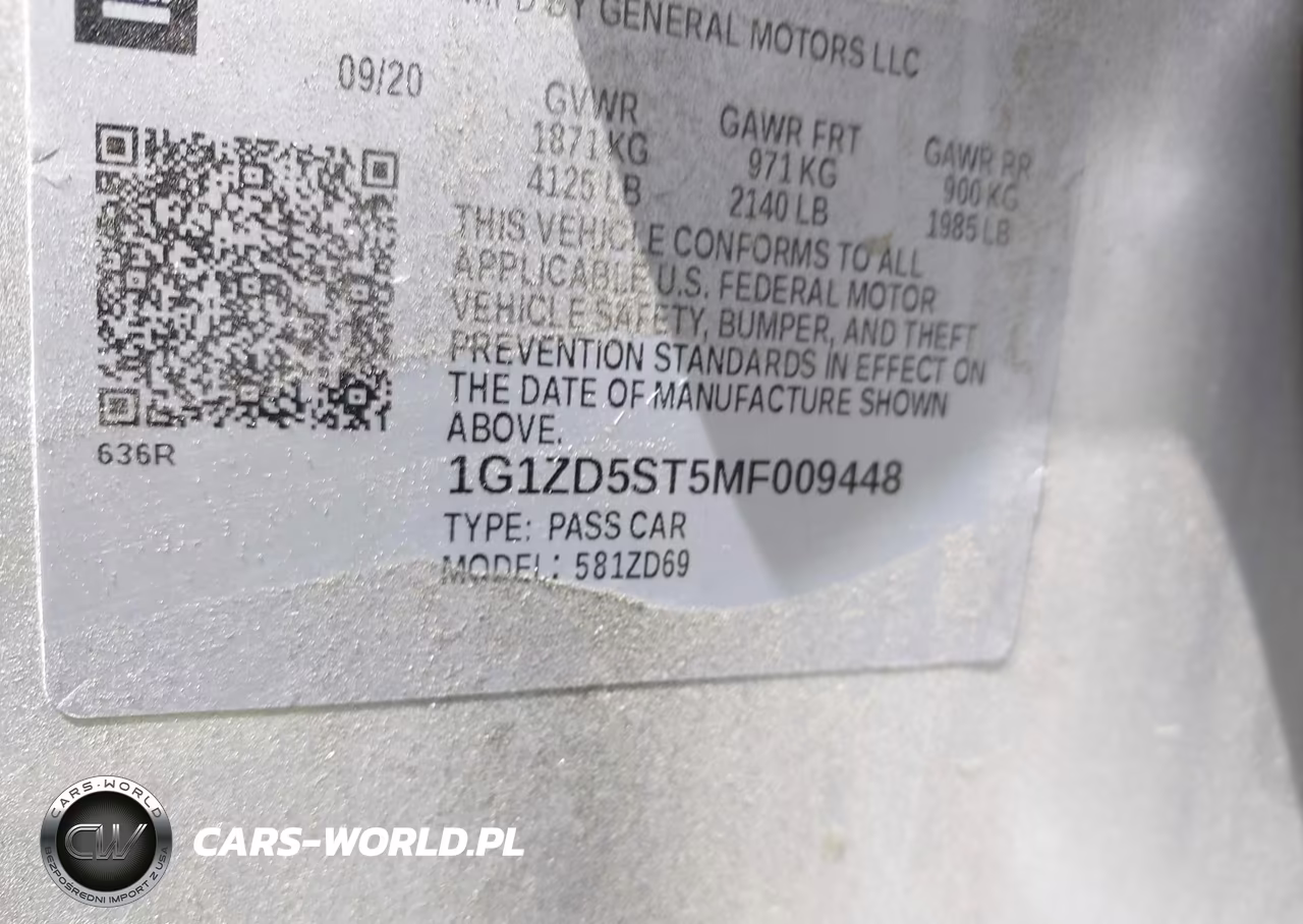 2021 Chevrolet Malibu Fwd Lt VIN:1G1ZD5ST5MF009448 - 9