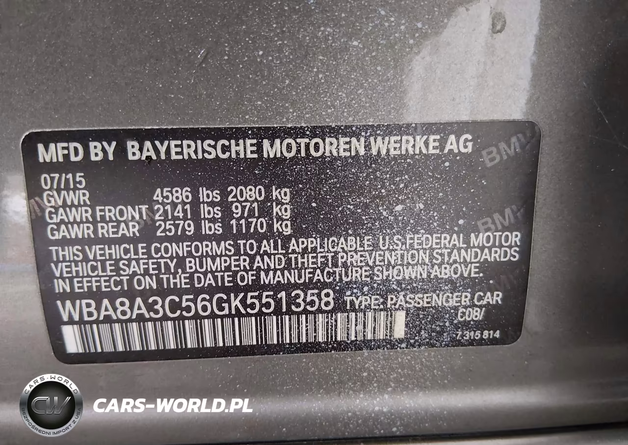 2016 BMW 320I xDrive VIN:WBA8A3C56GK551358 - 9