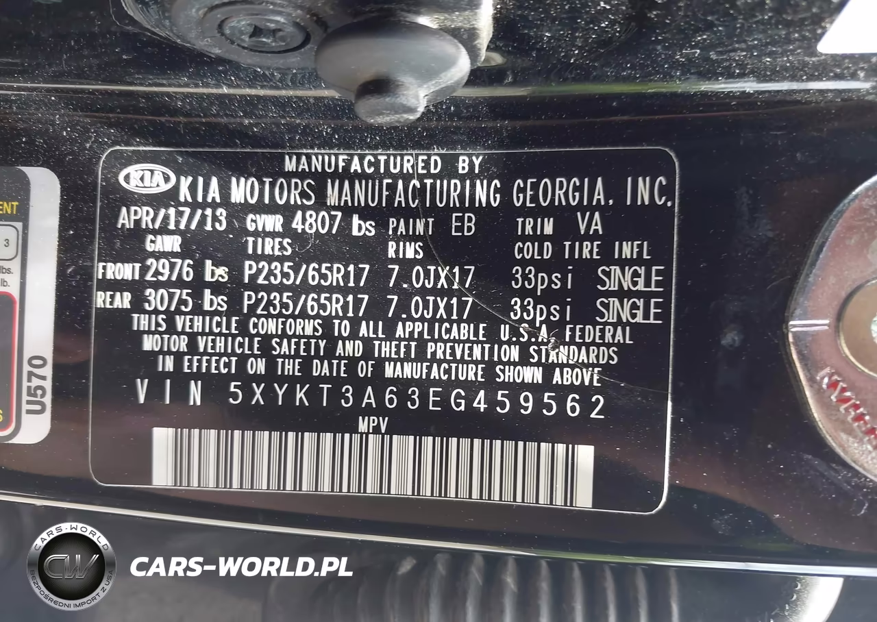2014 Kia Sorento Lx VIN:5XYKT3A63EG459562 - 9