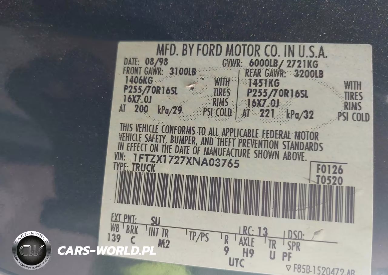 1999 Ford F-150 Work Series-Xl-Xlt VIN:1FTZX1727XNA03765 - 9