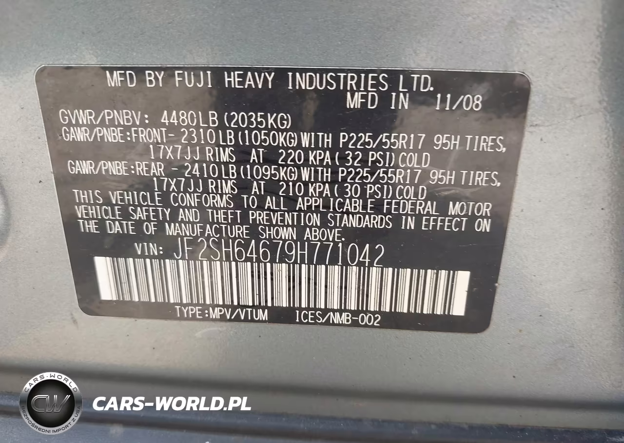 2009 Subaru Forester 2.5X Limited VIN:JF2SH64679H771042 - 9
