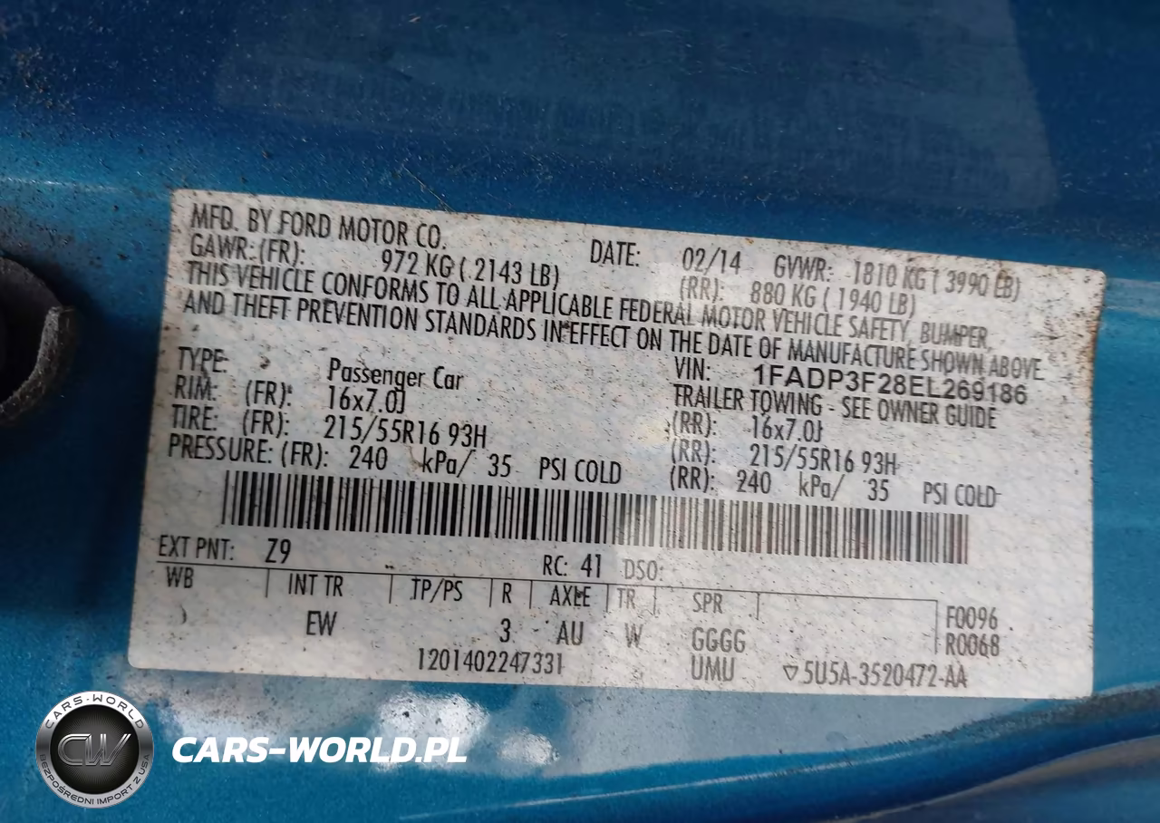 2014 Ford Focus Se VIN:1FADP3F28EL269186 - 9