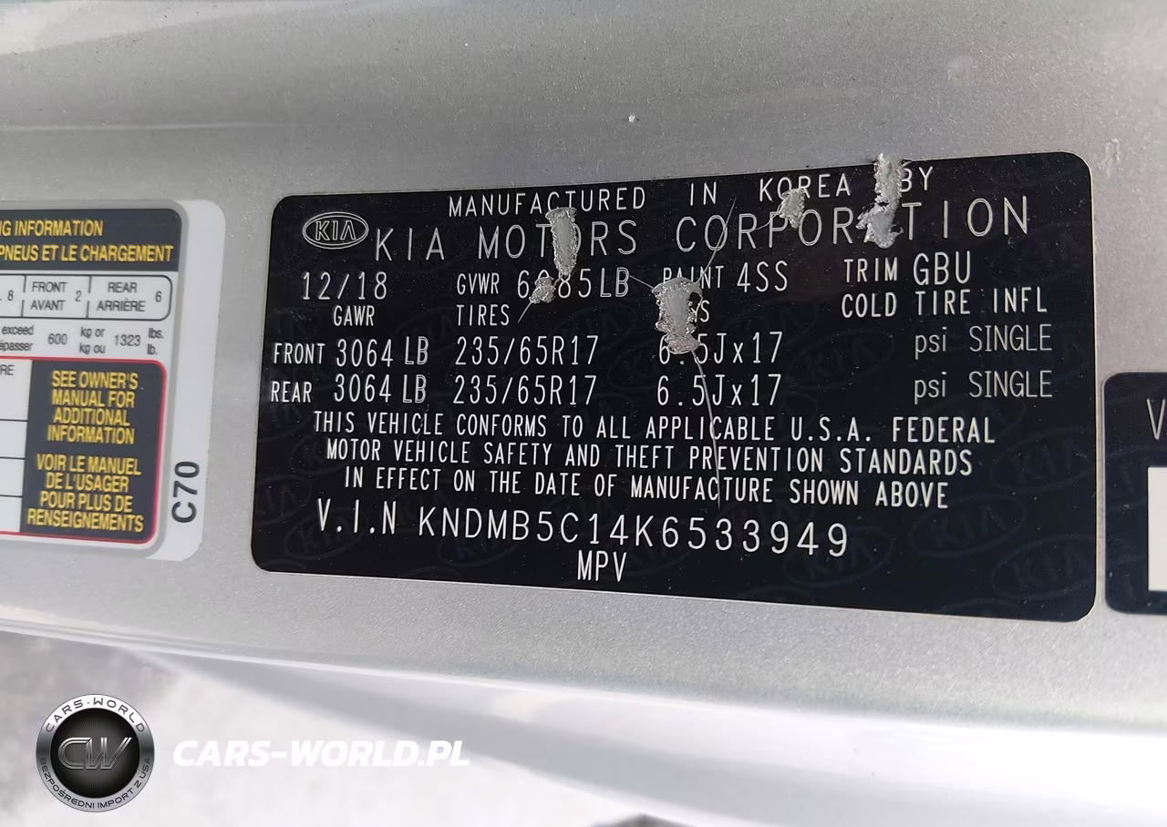 2019 Kia Sedona Lx VIN:KNDMB5C14K6533949 - 9
