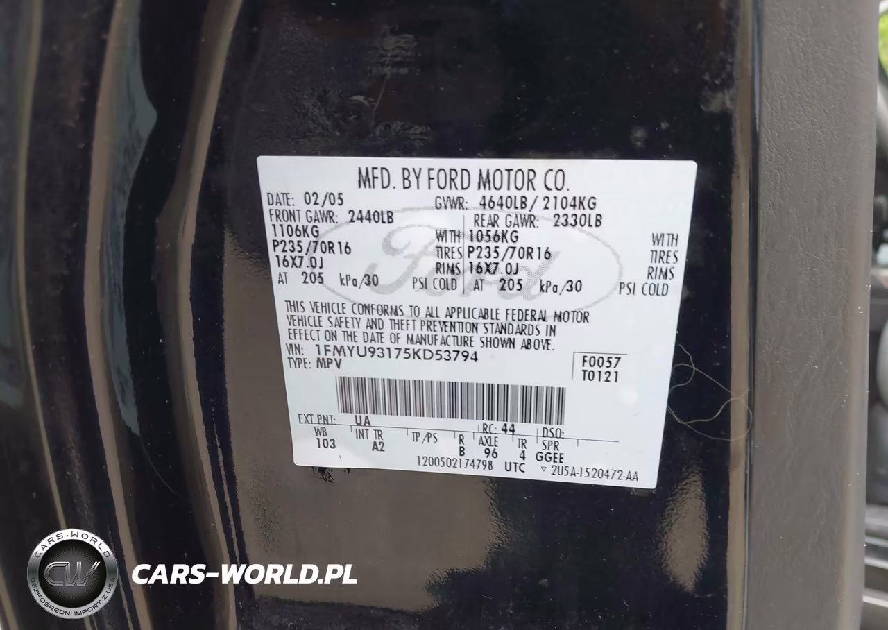 2005 Ford Escape Xlt VIN:1FMYU93175KD53794 - 9