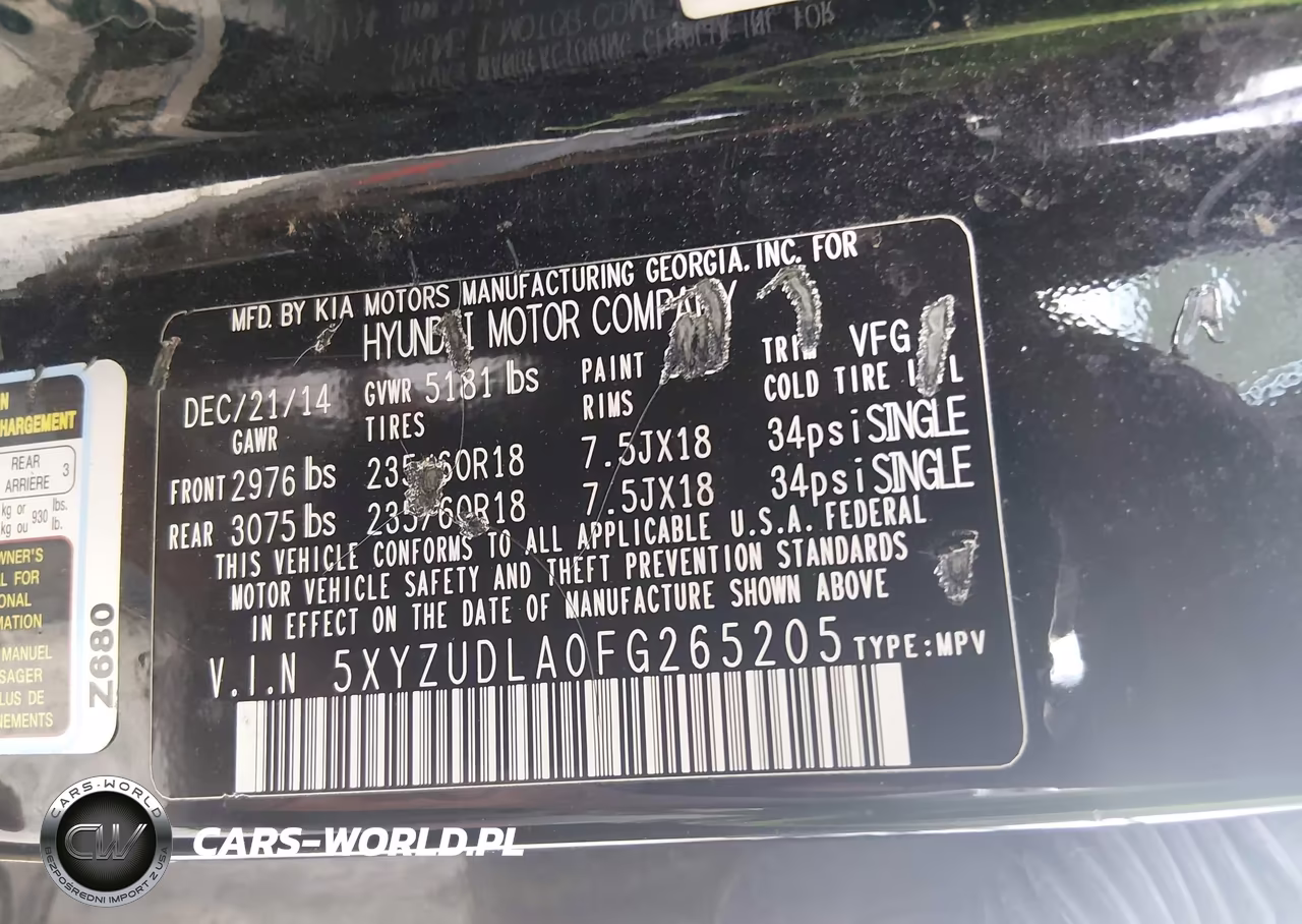 2015 Hyundai Santa Fe Sport 2.0L Turbo VIN:5XYZUDLA0FG265205 - 9