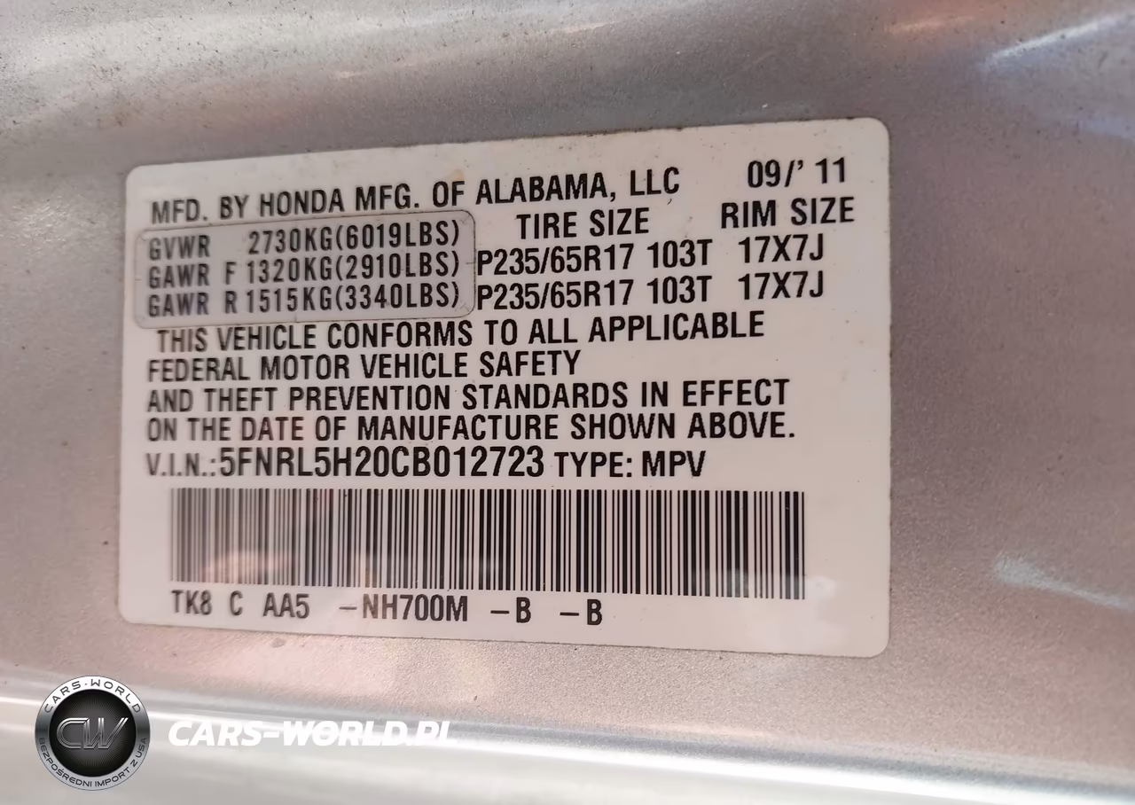 2012 Honda Odyssey Lx VIN:5FNRL5H20CB012723 - 9